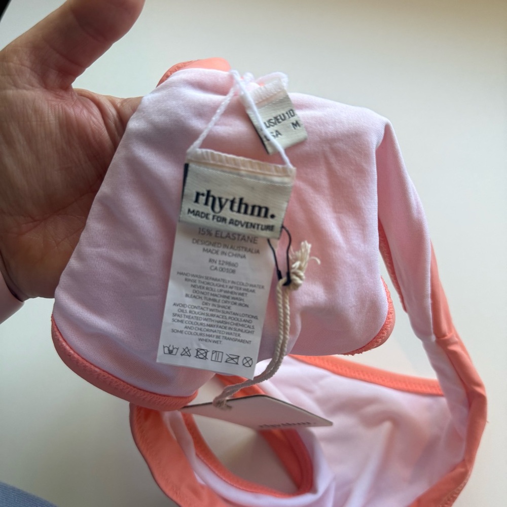 Rhythm Livin’ Swim Bright Orange Cheeky Bikini Swimsuit Bottoms Womens Size 10 - Picture 5 of 6